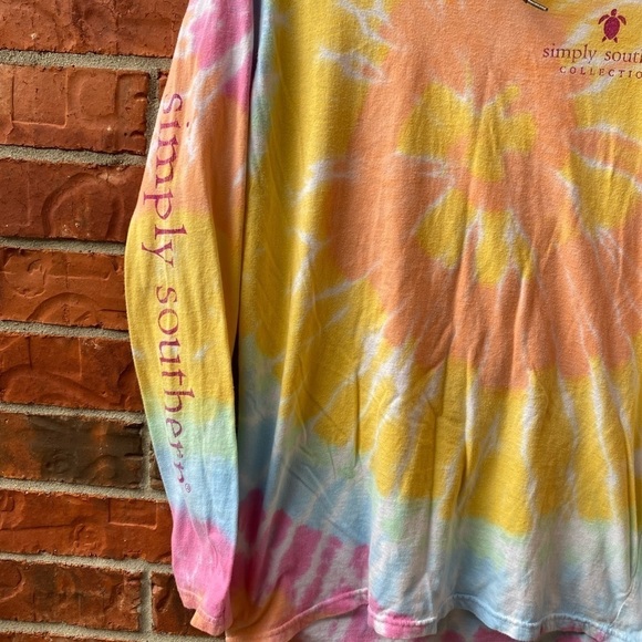 Simply Southern Medium Yellow Adoption Ambassador Tie Dye Long Sleeve Shirt - Picture 3 of 9